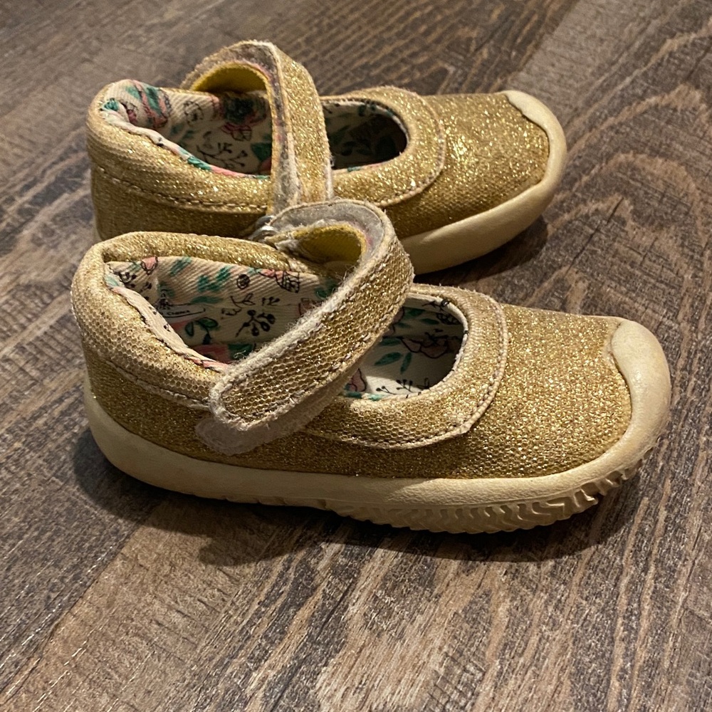 Gold Glitter Kids Shoes